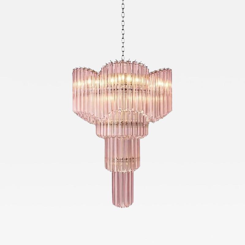 MCM D c Inspired Italian Murano Sputnik Chandelier Pink Quadriedro Spyral 