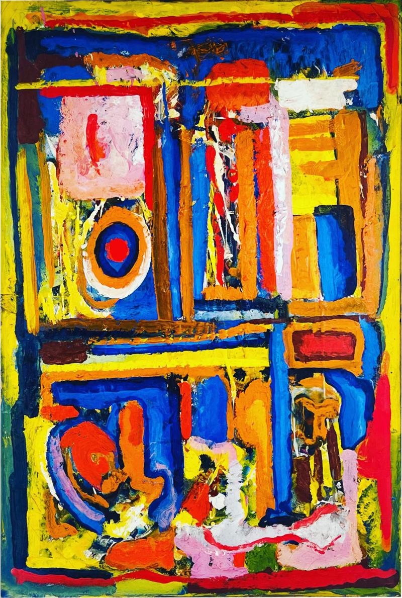 MID CENTURY COLORFUL ABSTRACT PAINTING