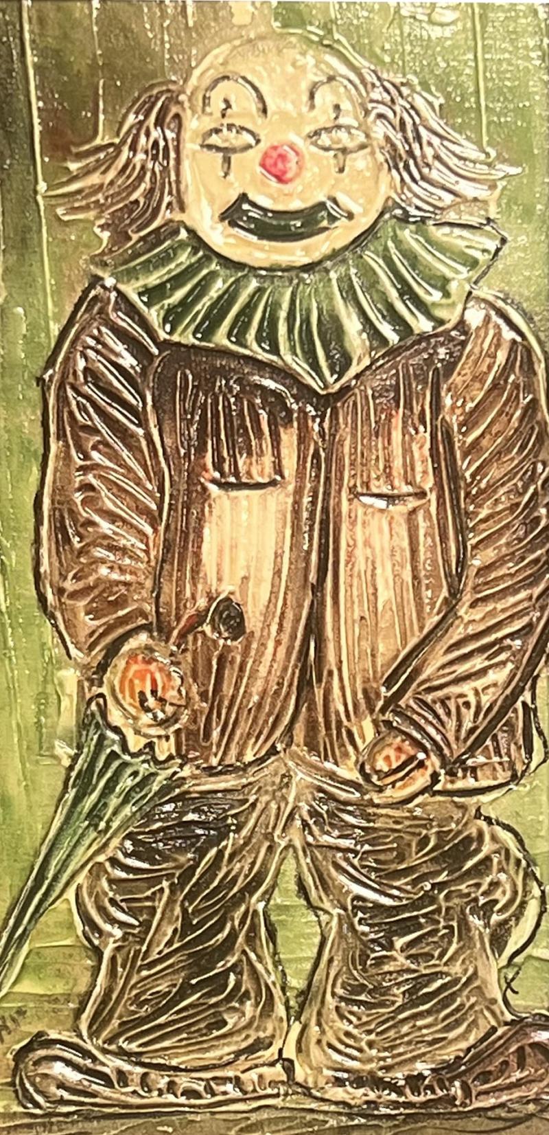 MID CENTURY IMPASTO CLOWN PAINTING