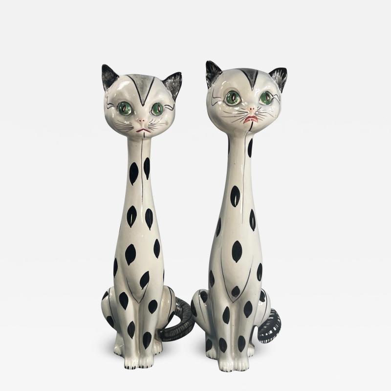 MID CENTURY ITALIAN CERAMIC CAT FIGURES