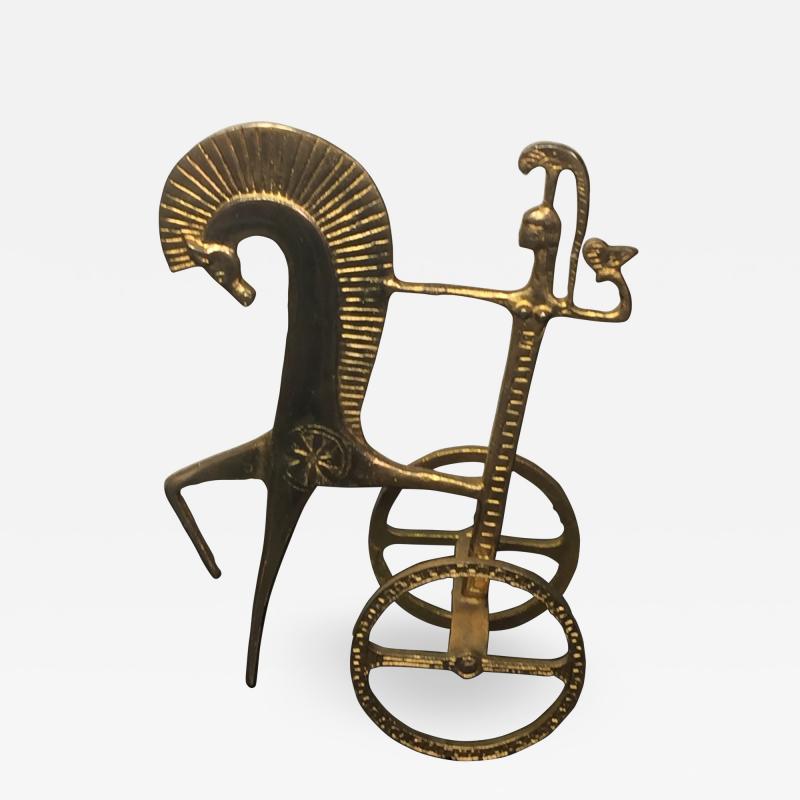 MID CENTURY MODERN GILT BRONZE FEMALE GLADIATOR SCULPTURE