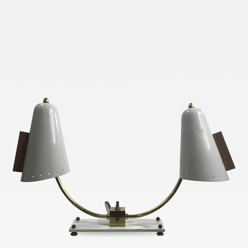 MID CENTURY MODERNIST DOUBLE SHADE DESK LAMP