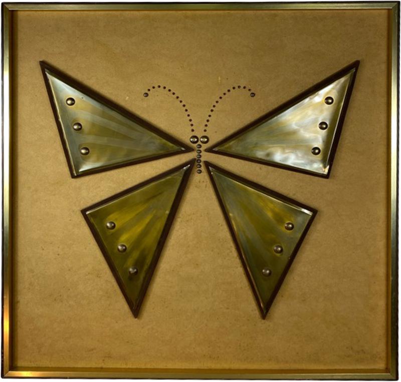 MIXED METALS BRUTALIST BUTTERFLY WALL ART