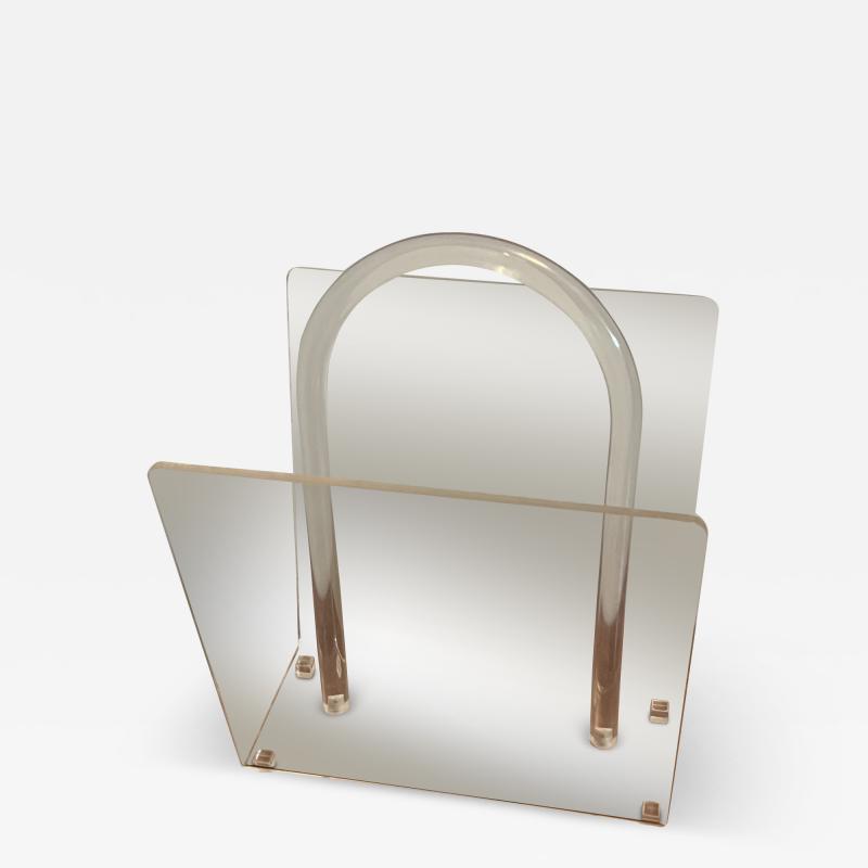 MODERN LUCITE MAGAZINE RACK