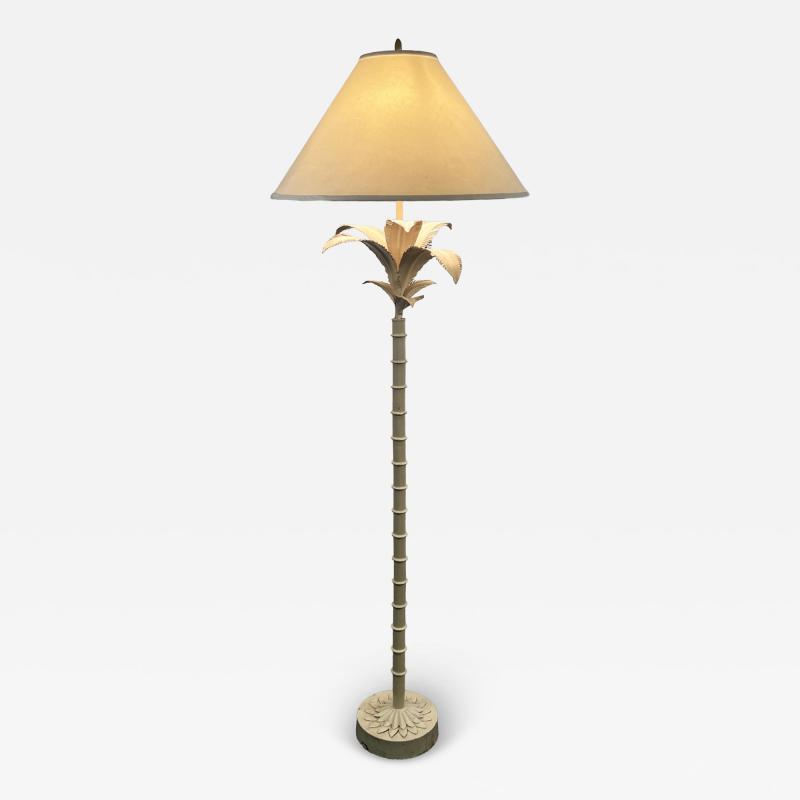 MODERN WHITE ENAMELED PALM TREE FLOOR LAMP