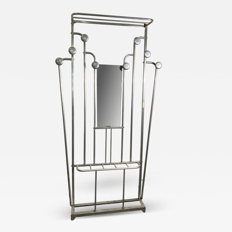 MODERNIST ALUMINUM ART DECO HALL RACK