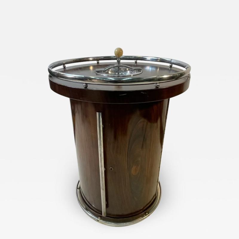 MODERNIST ART DECO CANNISTER BAR WITH ASHTRAY