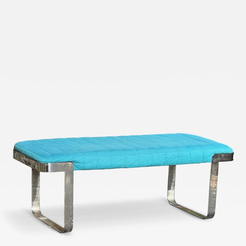 MODERNIST CHROME BAND BENCH IN THE MANNER OF MILO BAUGHMAN