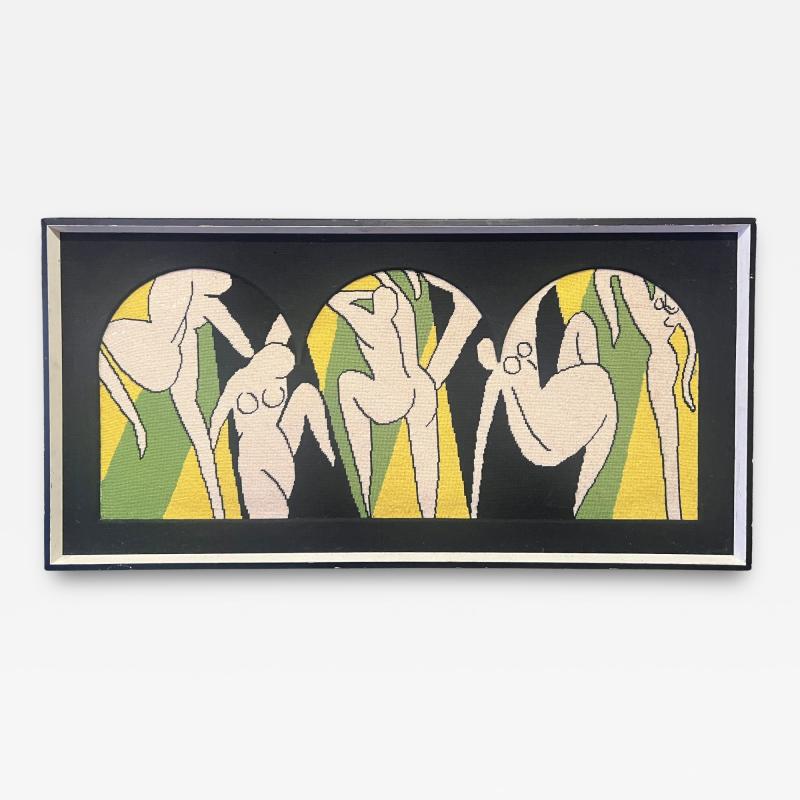 MODERNIST NUDE CUBIST NEEDLEPOINT