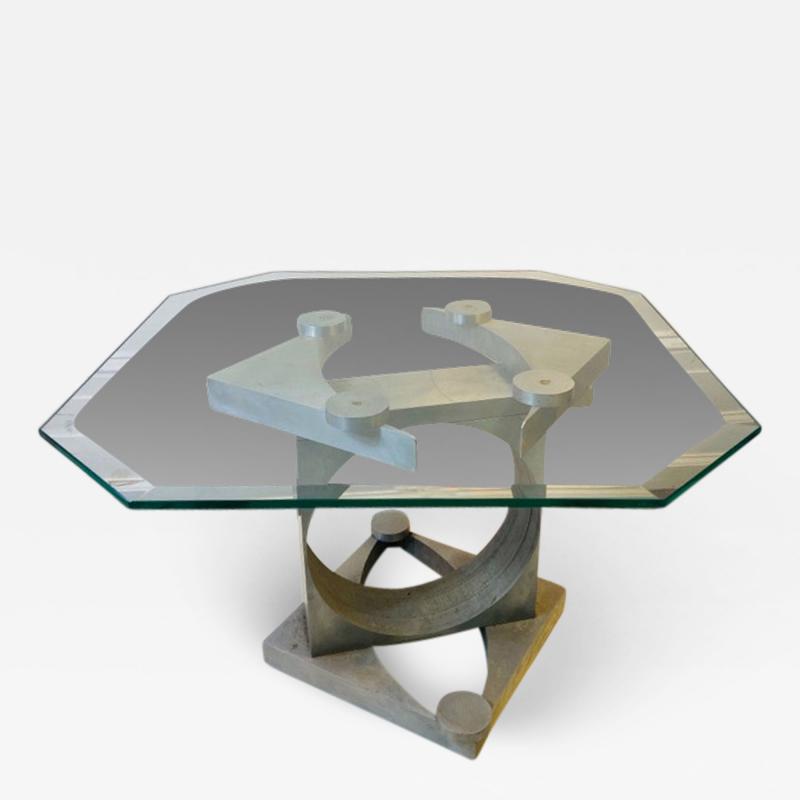 MODERNIST SCULPTURAL METAL CUT OUT TABLE