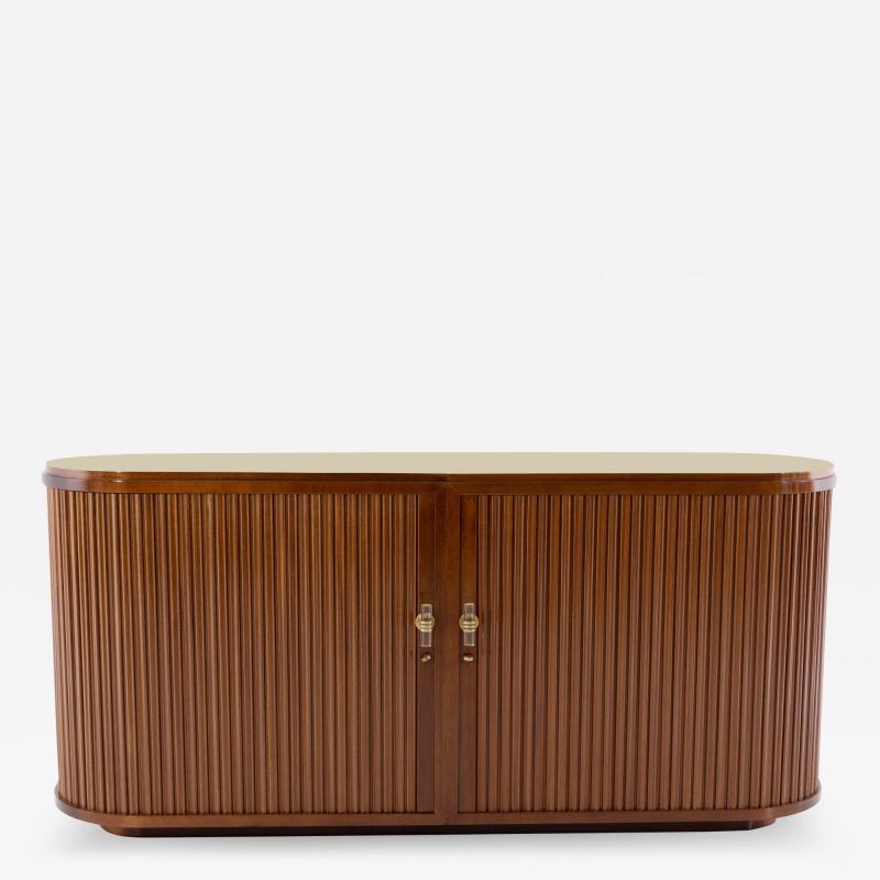 MODERNIST SIDEBOARD WITH TAMBOUR SLIDING DOORS