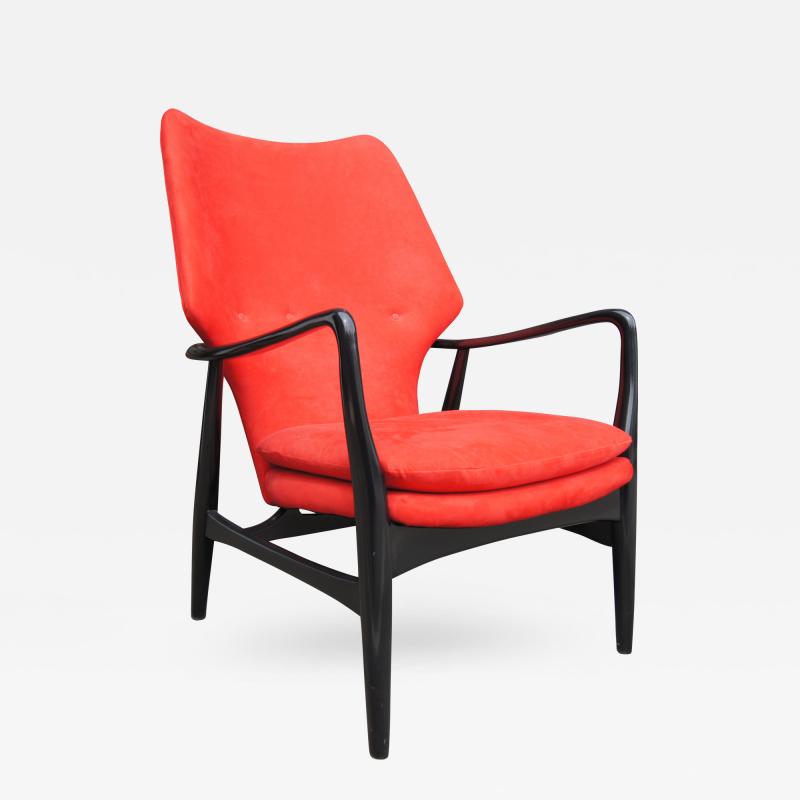 Madsen Sch bel Ebonized Highback Lounge Chair by Ib Madsen and Acton Schubell