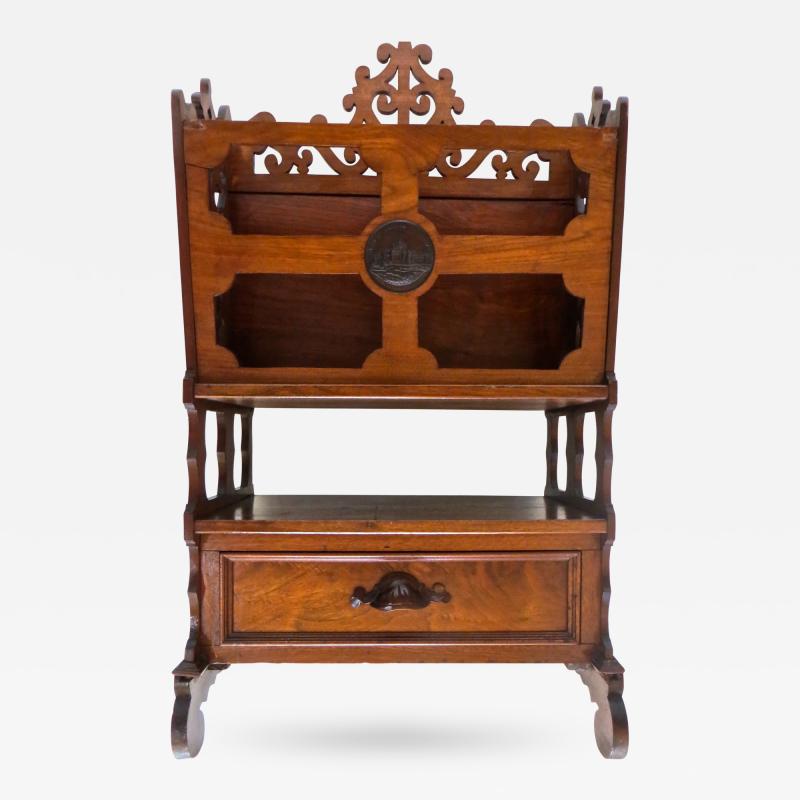 Magazine Rack Walnut Circa 1876 Centennial Exhibition