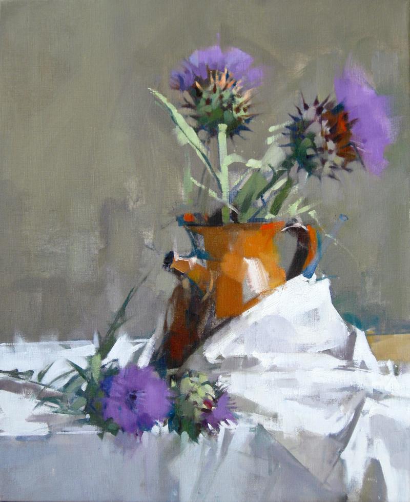 Maggie Siner Artichoke Red Pitcher