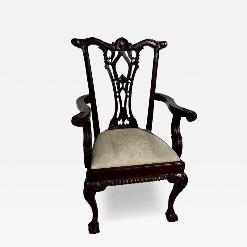 Mahogany Chippendale Style Ball and Claw Armchair