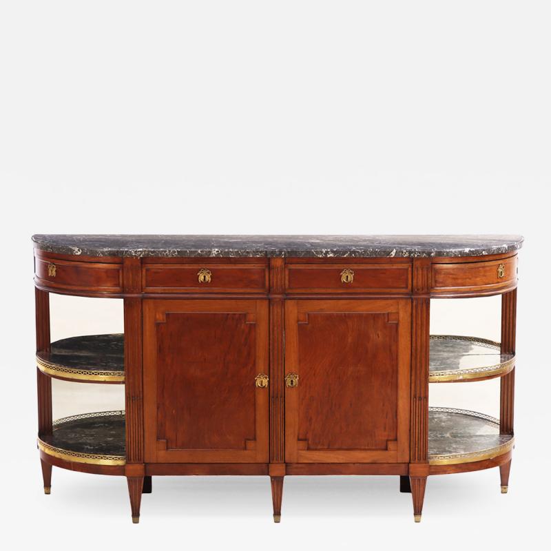 Mahogany Louis XVI Marble Top French Sideboard C 1880