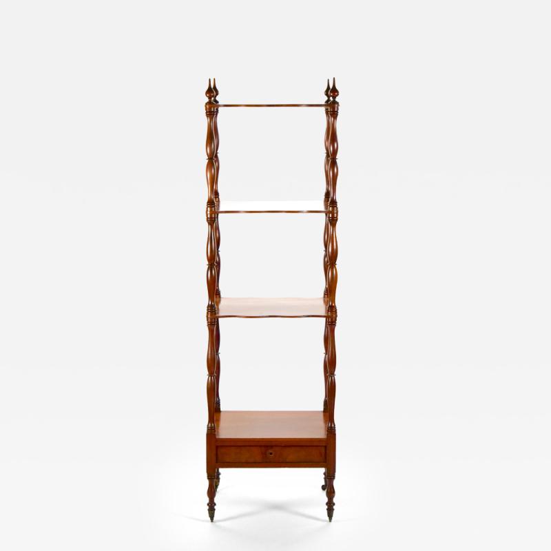 Mahogany Wood Regency Style Four Tiered Display Etagere