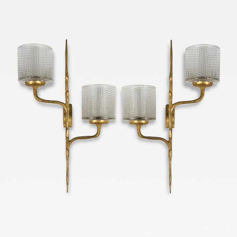 Maison Arlus 1960s bronze sconces by Arlus