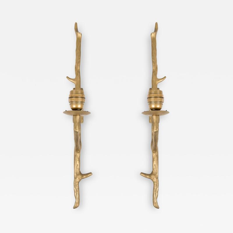 Maison Arlus 1960s sculptural bronze sconces by Arlus