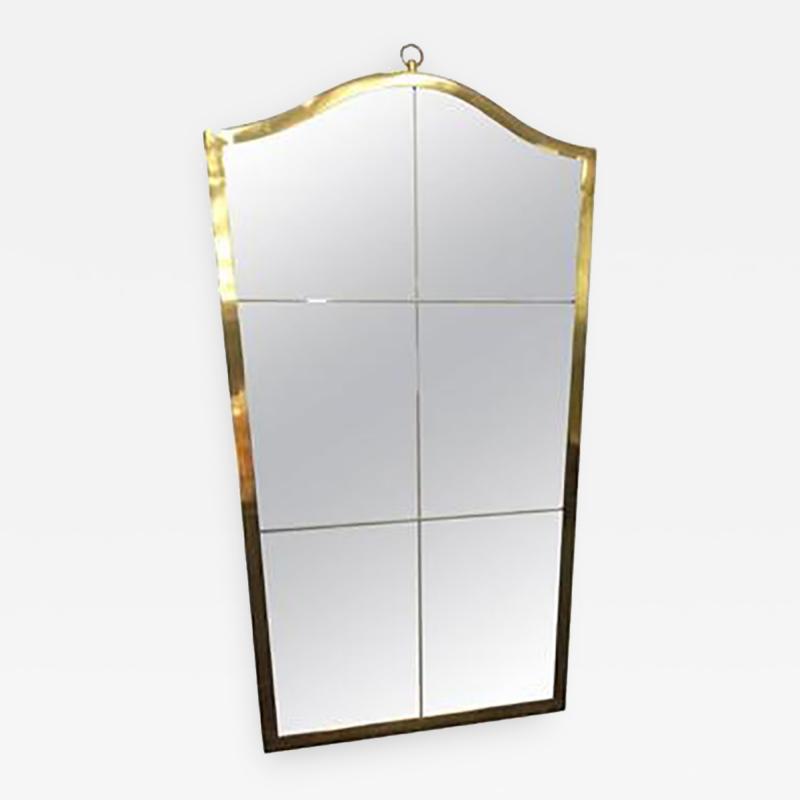 Maison Bagu s Exceptional Etched Wall Mirror with Brass Frame in the style of Maison Bagu s