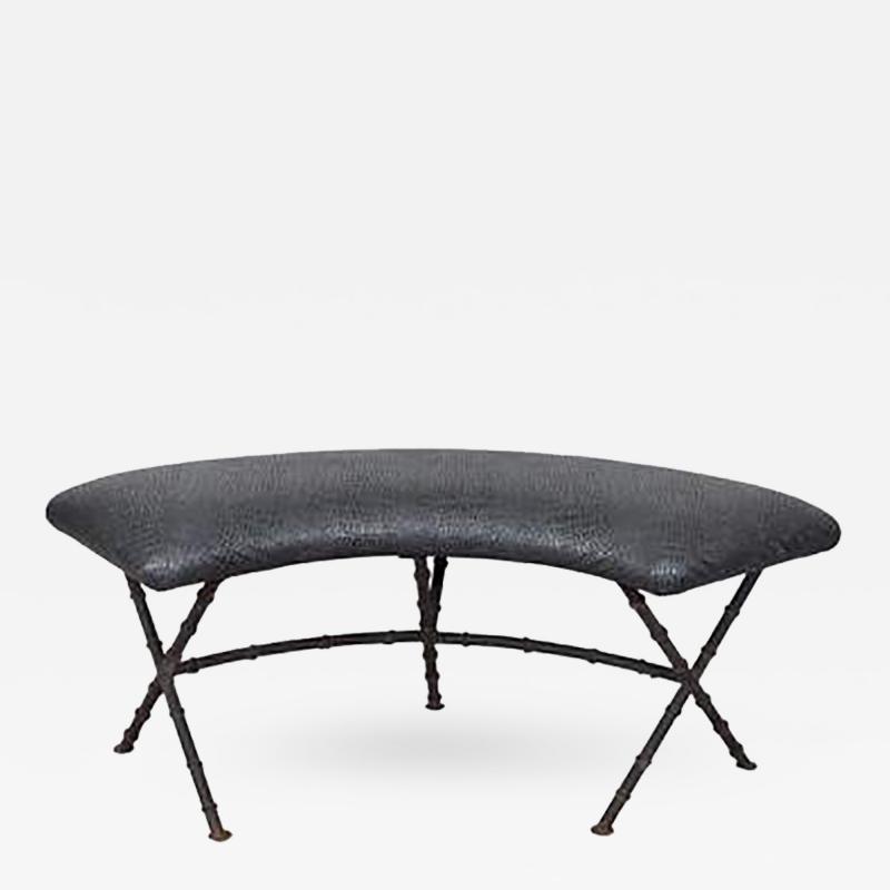 Maison Bagu s Fantastic Maison Bagues Style Pewter Metallic Alligator Skin Bench