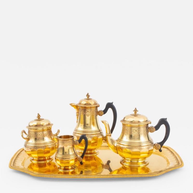 Maison Boin Taburet Silver Vermeil Tea Coffee Regency Style by Boin Taburet Paris