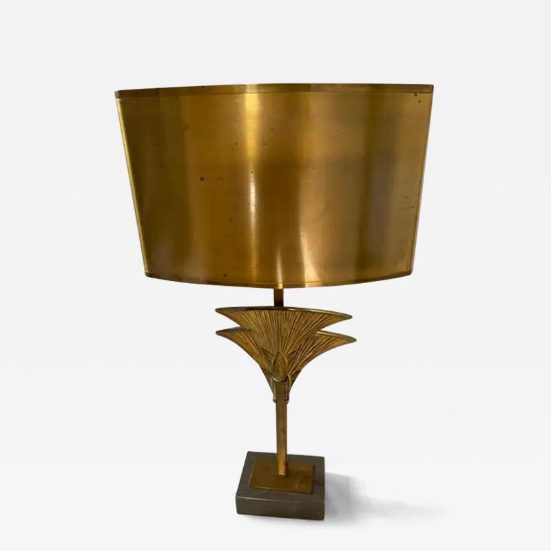 Maison Charles 1965 Maison Charles Byblos Bronze Decor Papyrus Sculpture Lamp Signed