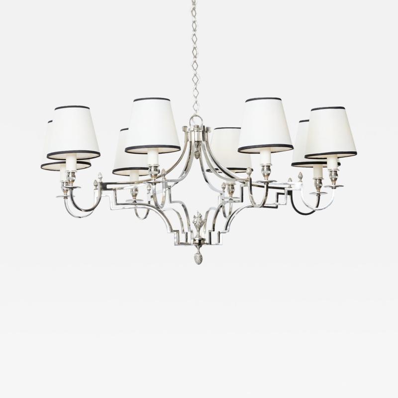 Maison Charles Maison Charles 8 lights nickel metal chandelier 1960s