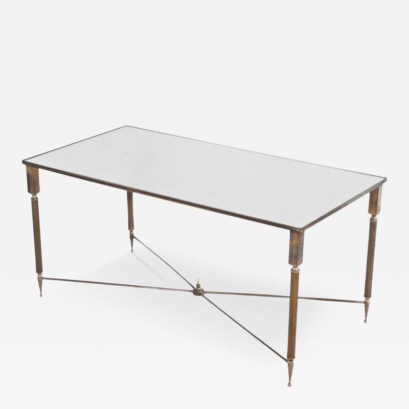 Maison Charles Maison Charles Coffee Table in Patinated Brass and Mirror Glass 1960s