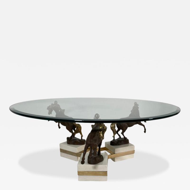 Maison Charles Maison Charles French Modern Bronze Patinated Bronze and Glass Low Table