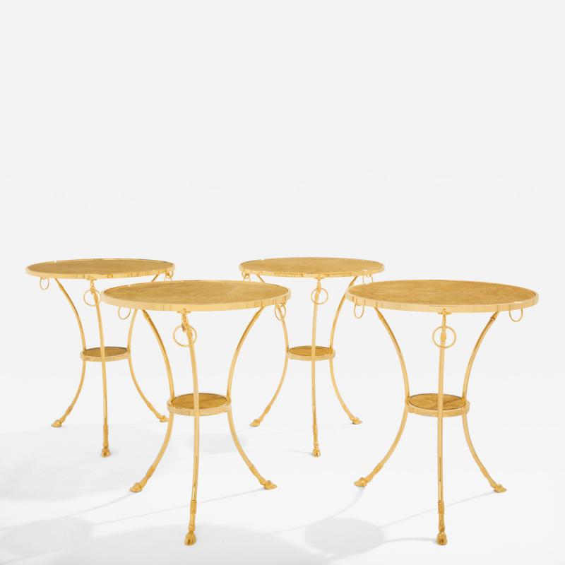 Maison Charles Maison Charles set of 4 brass marble gueridon tables 1960s