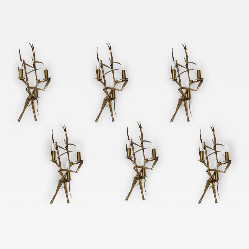 Maison Charles Pair Of bronze Bamboo sconces By maison Charles