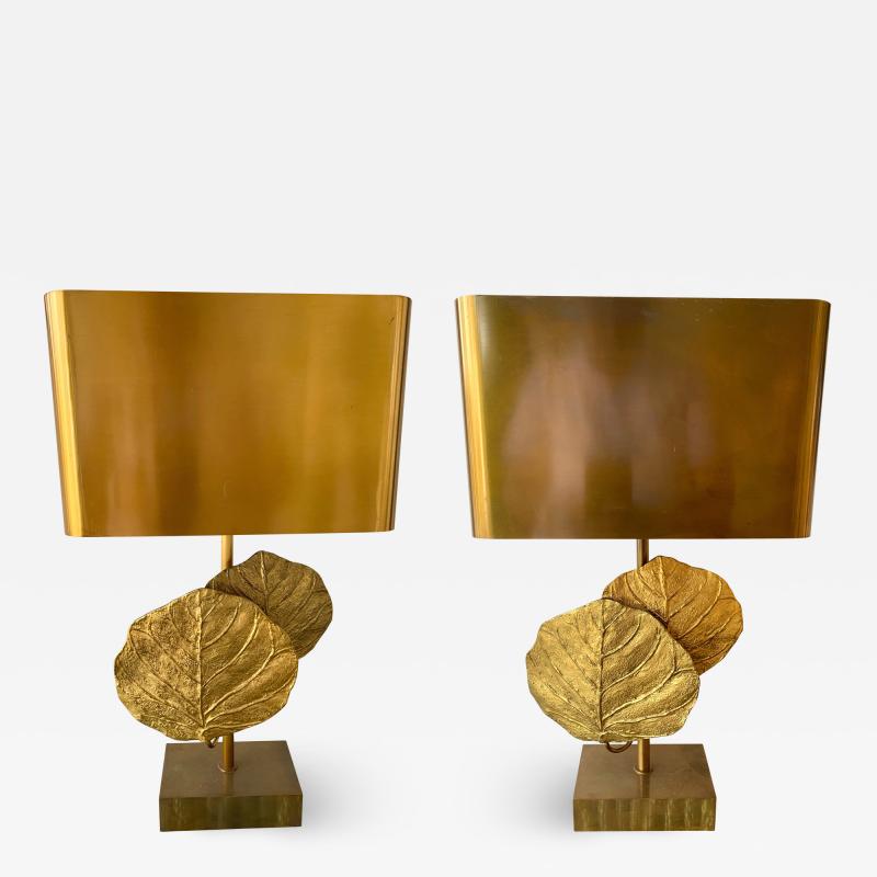 Maison Charles Pair of Lamps Bronze Guadeloupe by Maison Charles Bronze 1970s France