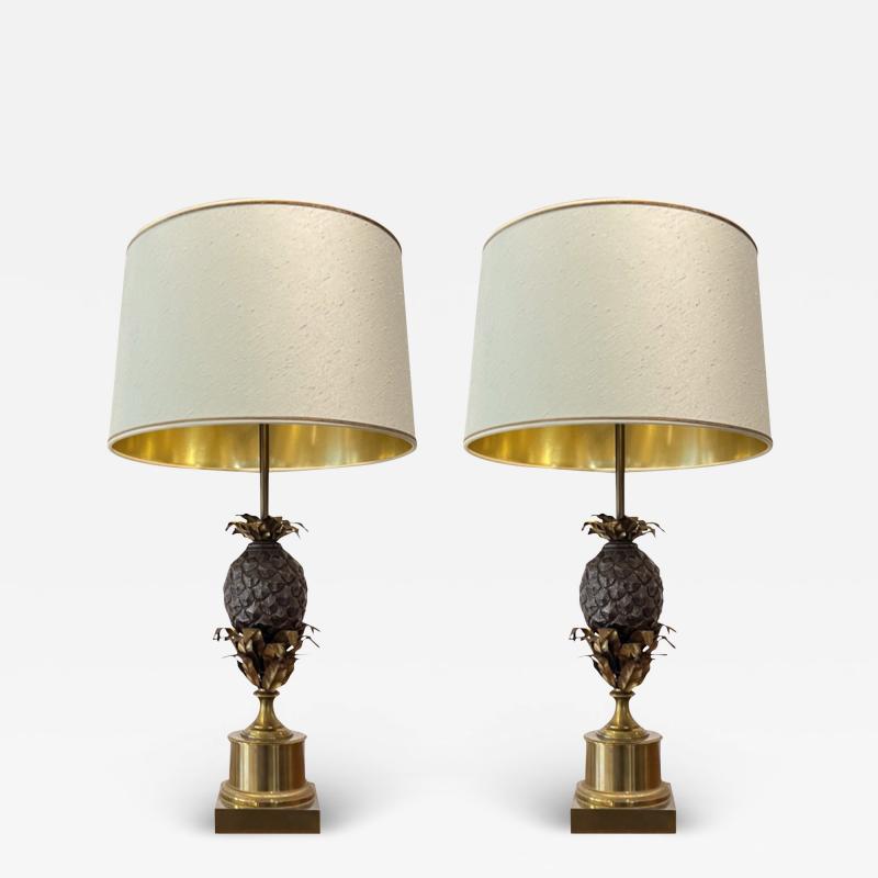 Maison Charles Pair of Maison Charles 1960s Pineapple Table Lamps