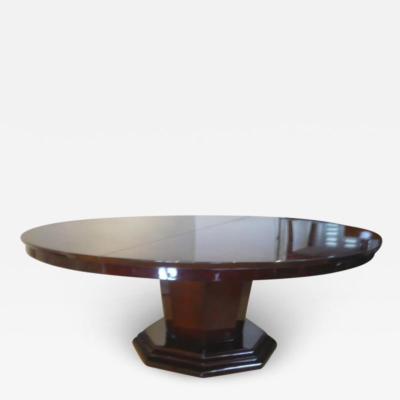 Maison Dominique Maison Dominique Largest Round Dining Table with a Central Foot 1 Leaf
