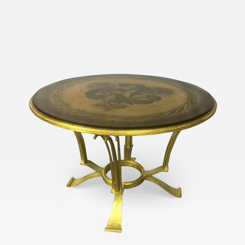 Maison Dominique Maison Dominique Rarest Sturdy Refined Gold Leaf Wrought Iron Coffee Table