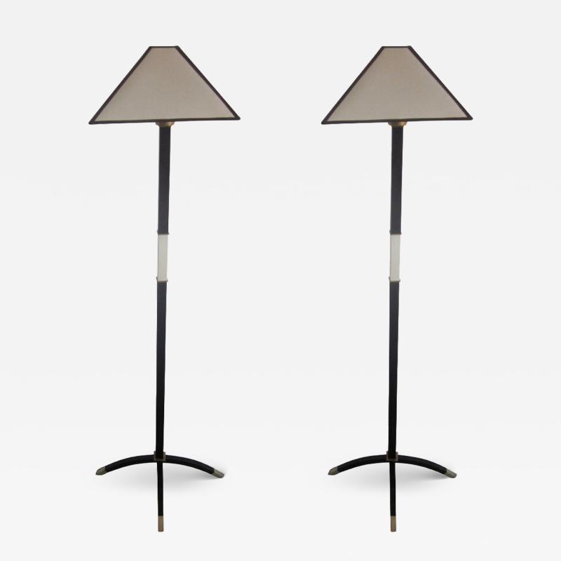 Maison Dominique Rare Pair of French Art Deco Floor Lamps by Dominique 1930s