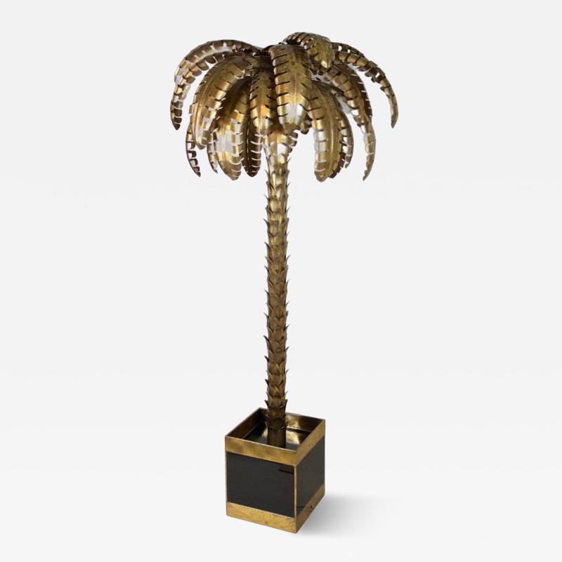 Maison Jansen 20th Century Brass Palm Floor Lamp Attributed to Maison Jansen FR ca 1970