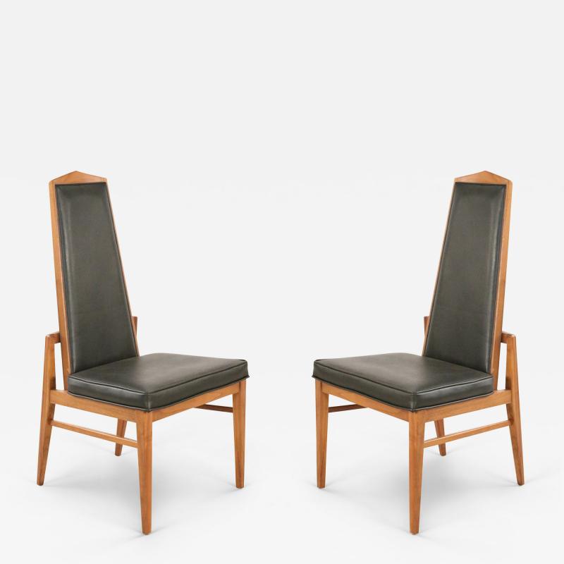 Maison Jansen 4 Mid Century Foster Mcdavid Black Vinyl Dining Chairs