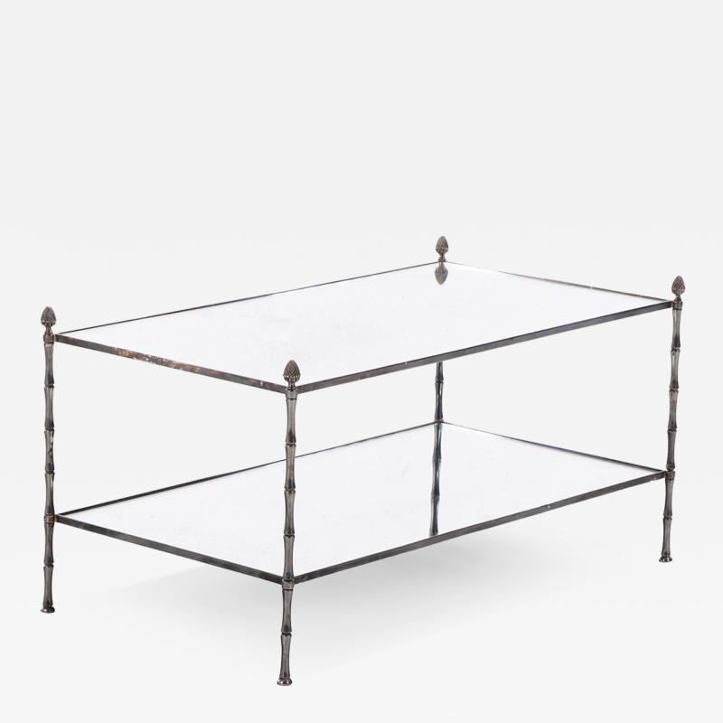 Maison Jansen A French nickel over bronze coffee table in the manner of Jansen C 1960 