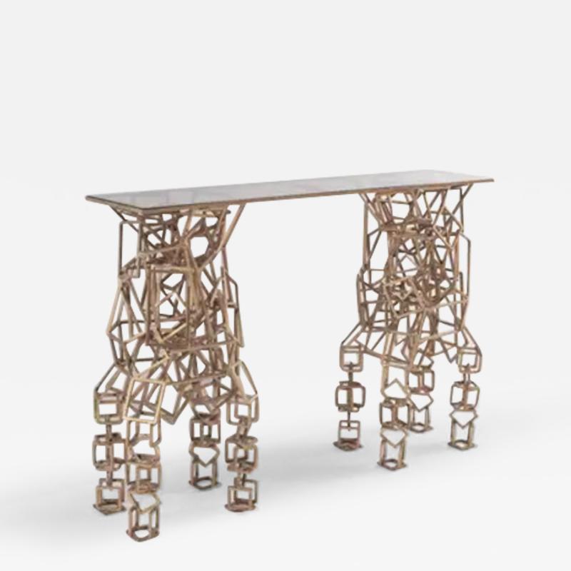 Maison Jansen Brass Console Table in the Style of Antony Gormley