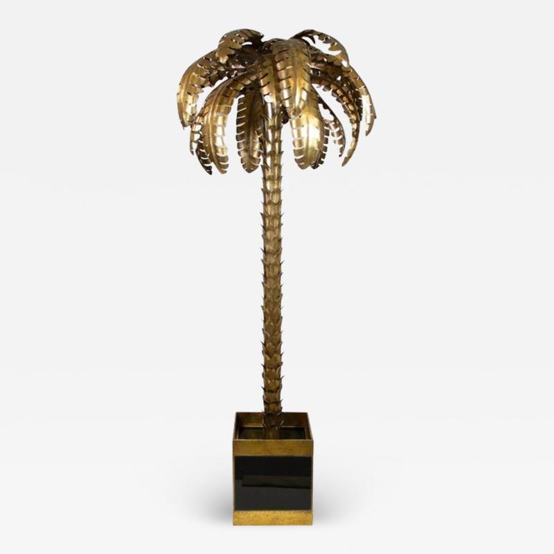 Maison Jansen Brass Palm Tree Floor Lamp Attributed to M J 20th Century France circa 1970