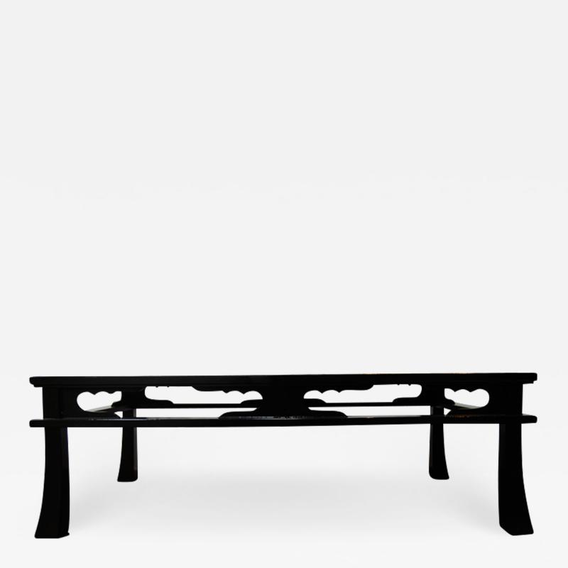 Maison Jansen Chow Table in Black Craqueleur Lacquer