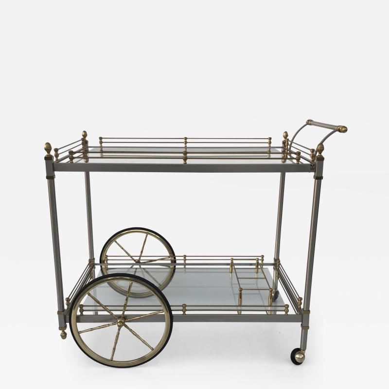 Maison Jansen Chrome and Brass Bar Cart