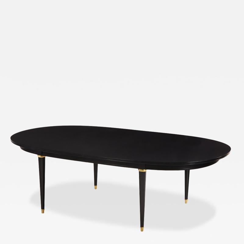 Maison Jansen Ebonized Mahogany Dining Table in the Manner of Maison Jansen C 1940 