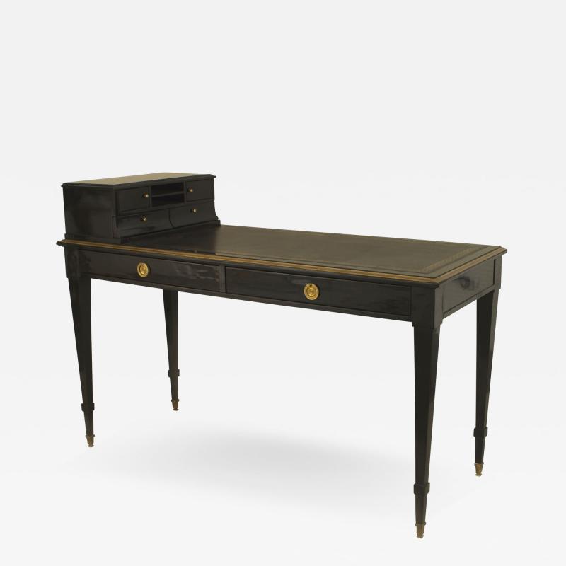 Maison Jansen French 1940s Ebonized Gilt Bronze Trim Desk