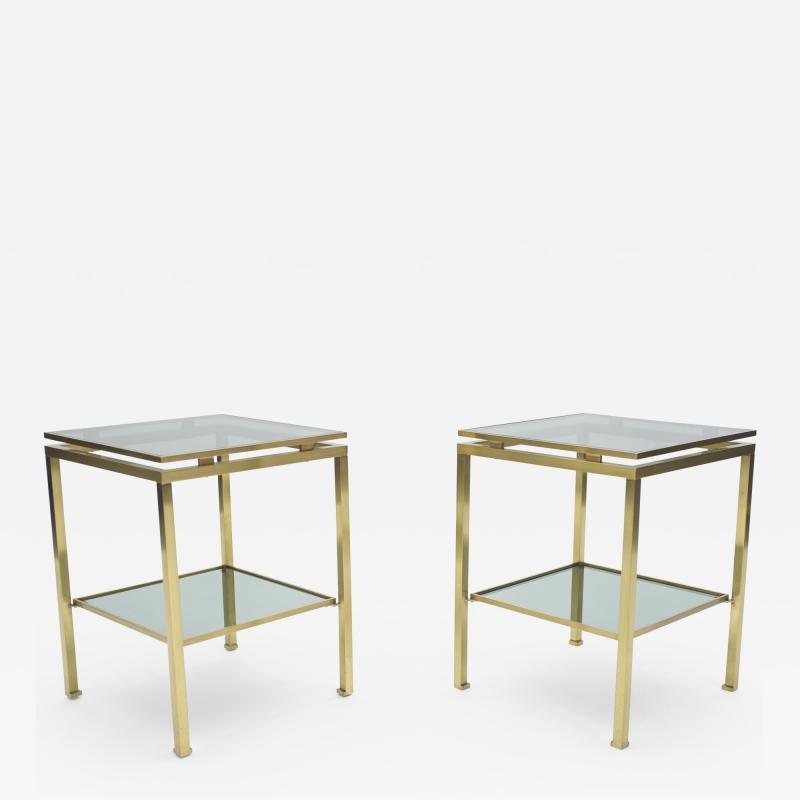 Maison Jansen French Brass end tables Guy Lefevre for Maison Jansen 1970s