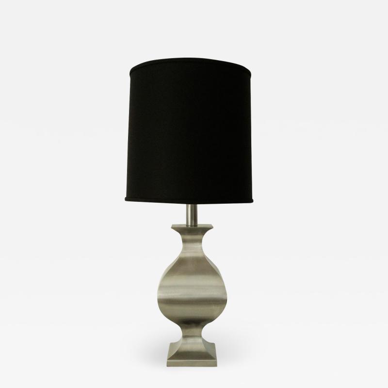 Maison Jansen French Brushed Stainless Steel Table Lamp by Francois See for Maison Jansen