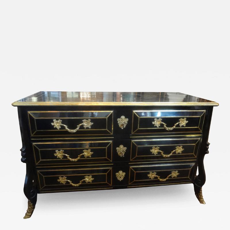 Maison Jansen French Louis XV Style Lacquered Commode Maison Jansen Attributed