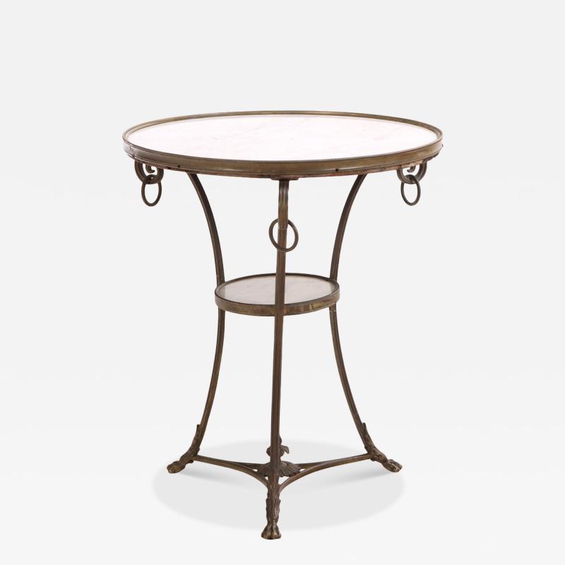 Maison Jansen French Marble and Bronze Gueridon Table in the Manner of Maison Jansen C 1940